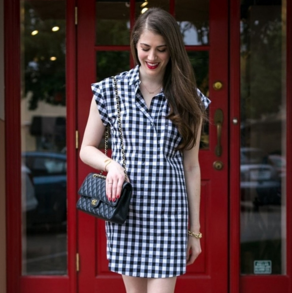 J. Crew Classic gingham shirt dress Size XXS